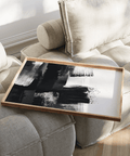 Black and White Art Print for creative studio decor with Black, White palette