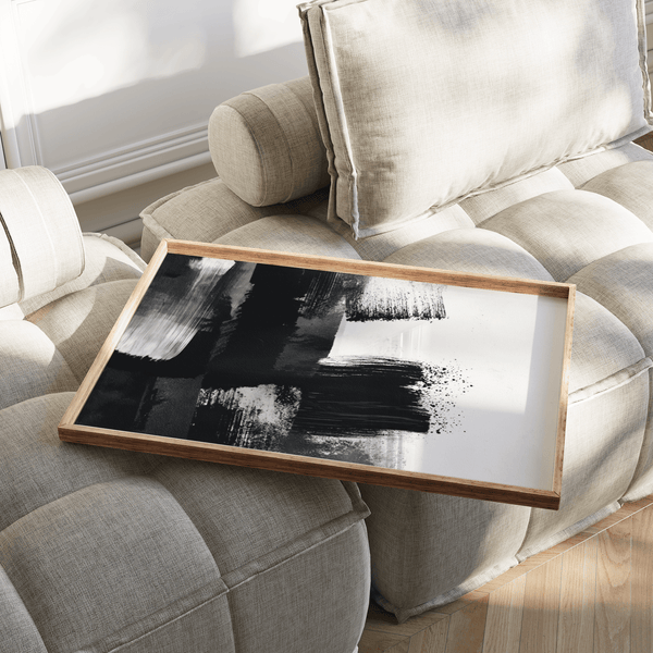 Black and White Art Print for creative studio decor with Black, White palette