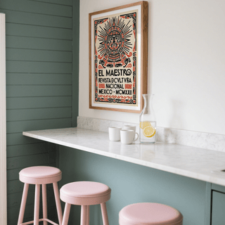 Full poster print with El Maestro headline, Revista DCVLTURA Nacional lines, and border design