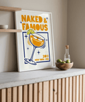 Naked & Famous Cocktail Art Orange and Blue art print for hallway decor