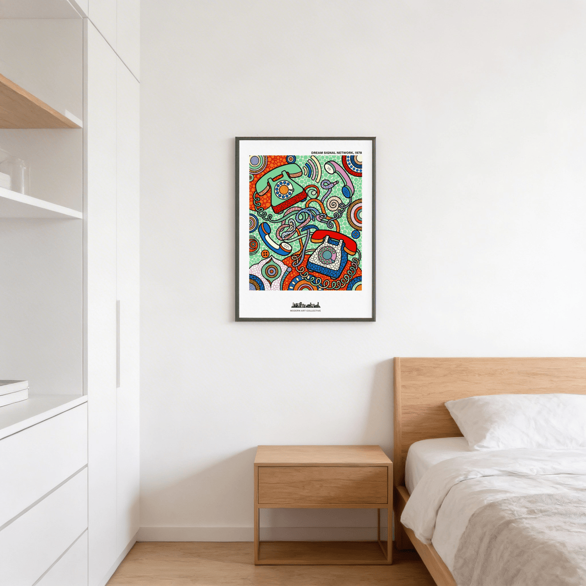 Vintage Telephone Art Print featuring “DREAM SIGNAL NETWORK, 1978” text at top