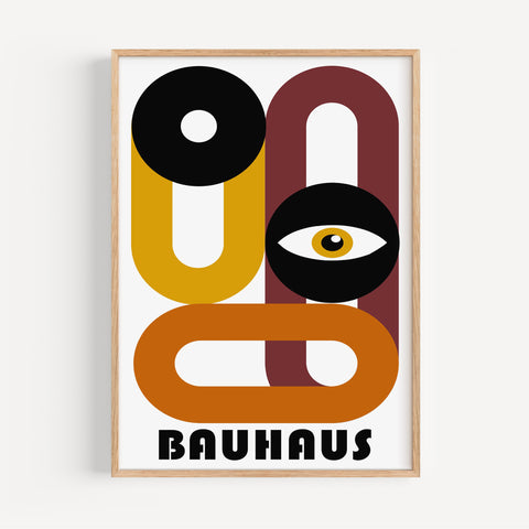 Bold geometric Bauhaus poster for minimalist and modern living room decor