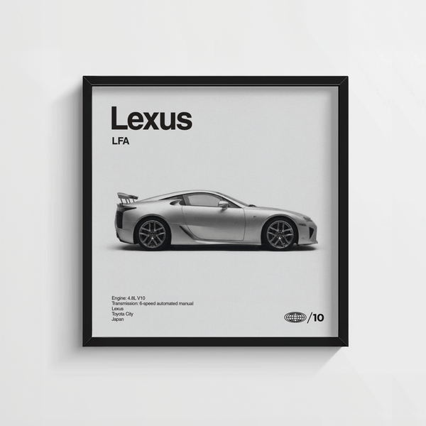 Lexus Art Print with Black and White tones for hallway decoration