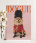 Cute Pomeranian Poster Print with a black hat for kids room poster