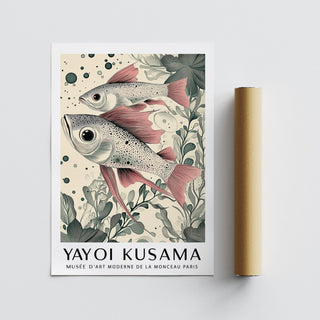 Nature-themed Large Fish Wall Art with graphic aquatic illustration.