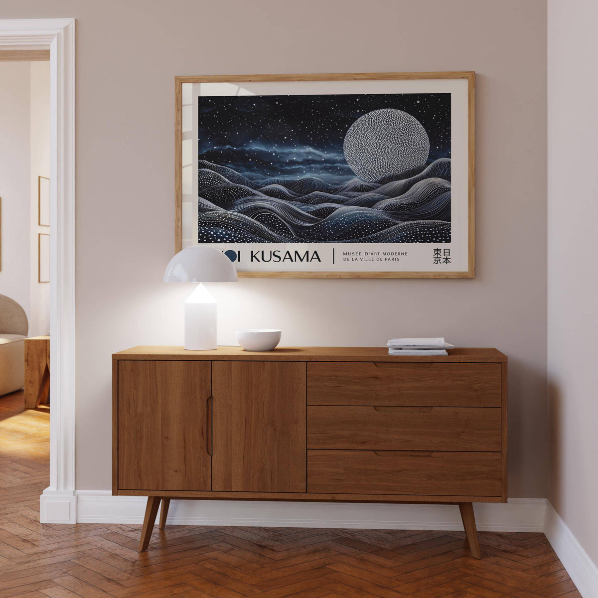 Framed space art wall print for modern decor