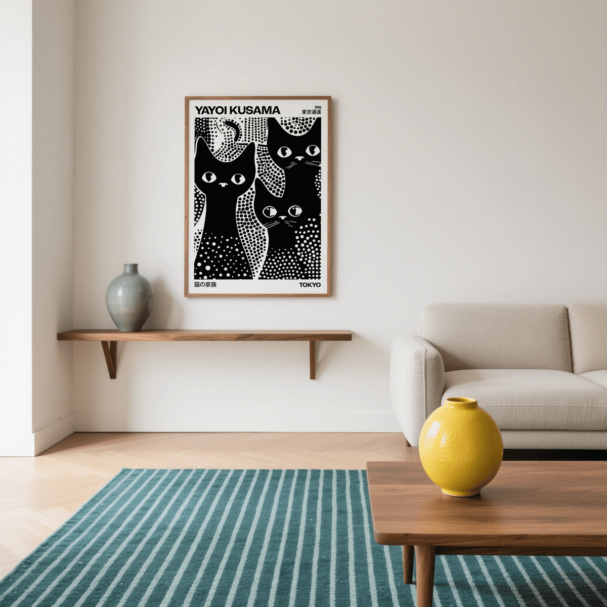 Bold and artistic Black Cats Poster print