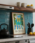 Italian bar wall art featuring prosecco and lemon trees