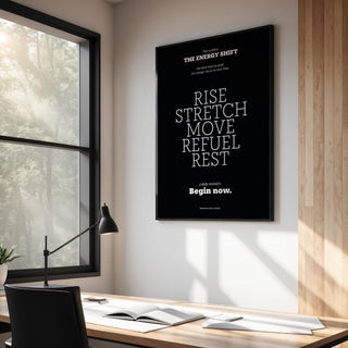 Bold black Motivational Posters with Quotes featuring self-care reminders.