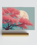 Japanese Moon Tree Art moonlit scene for calm modern bedrooms