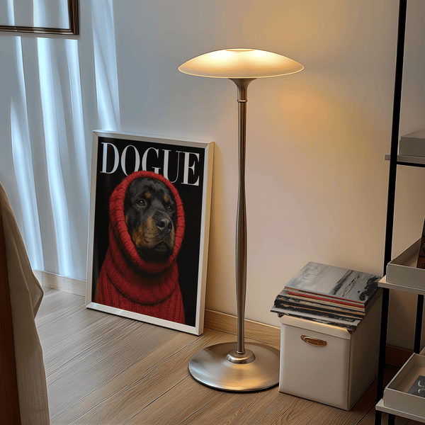 Fashion-inspired Rottweiler Art wall art in Red and Black for den