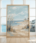 Beach Landscape Art Print with White accents for relaxation room