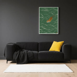 Vivid Wildlife Wall Decor for hallway, featuring Green and Orange colors