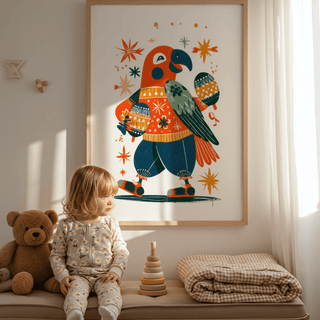Playful Animal Poster Multicolored poster for kids' bedroom