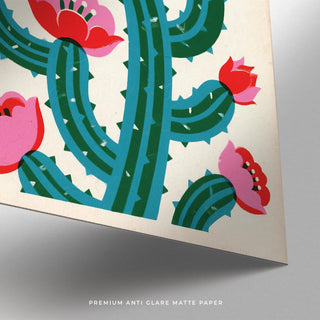 Graphic cactus illustration from Vintage Mexican Wall Art print.