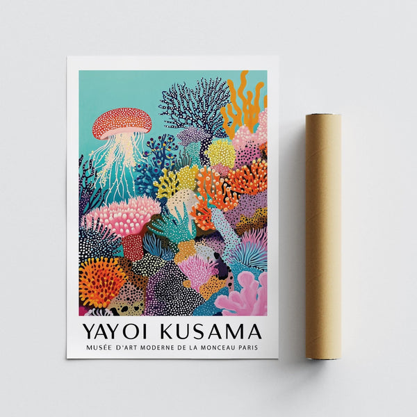 Coral Reef Art featuring dotted underwater flora in bold composition.