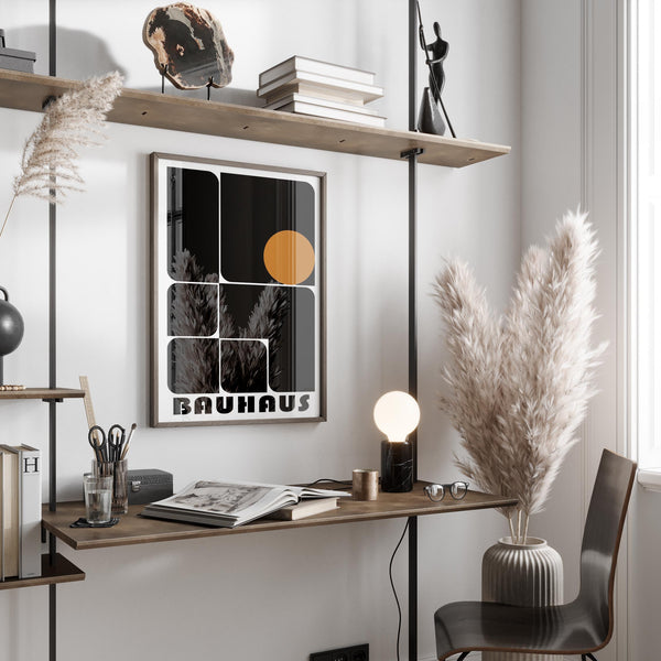 Sharp and structured layout in Bauhaus office artwork prints
