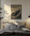 Wide view of Grand Prix Poster showing curved road lines leading into the distance