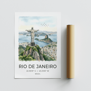 Classic Cristo Redentor Poster featuring Christ the Redeemer above Rio de Janeiro