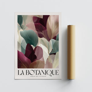 Abstract burgundy wall art with seasonal tones
