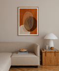 Modern Geometric Print wall art featuring repeated oval line motif