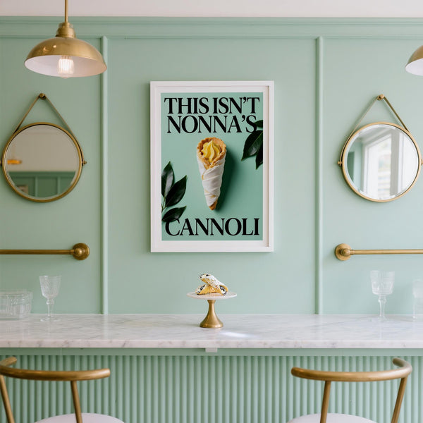 Bold typography paired with dessert imagery in Italian Kitchen Art print