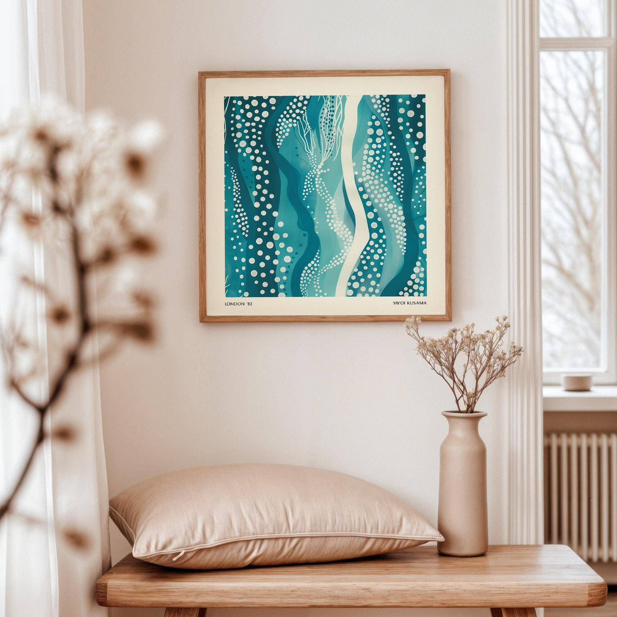 Ocean-inspired Kusama Paintings print with dotted details