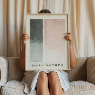 Peaceful creative space with minimalist pastel art wall painting
