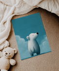 Cute Polar Bear Print featuring Blue and White, ideal for playroom poster