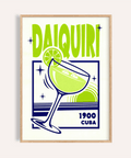 Daiquiri Art Print in green and blue for kitchen wall art