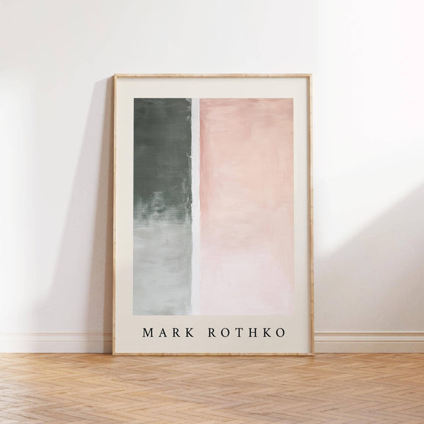 Pastel abstract print with white divider in art wall painting