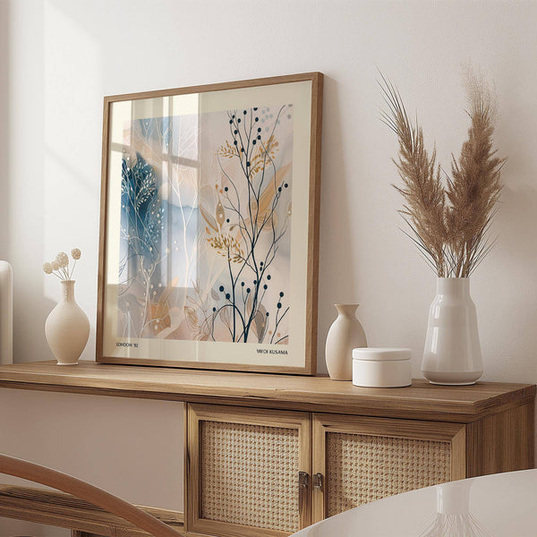 Modern abstract neutral prints enhancing minimalist decor styles