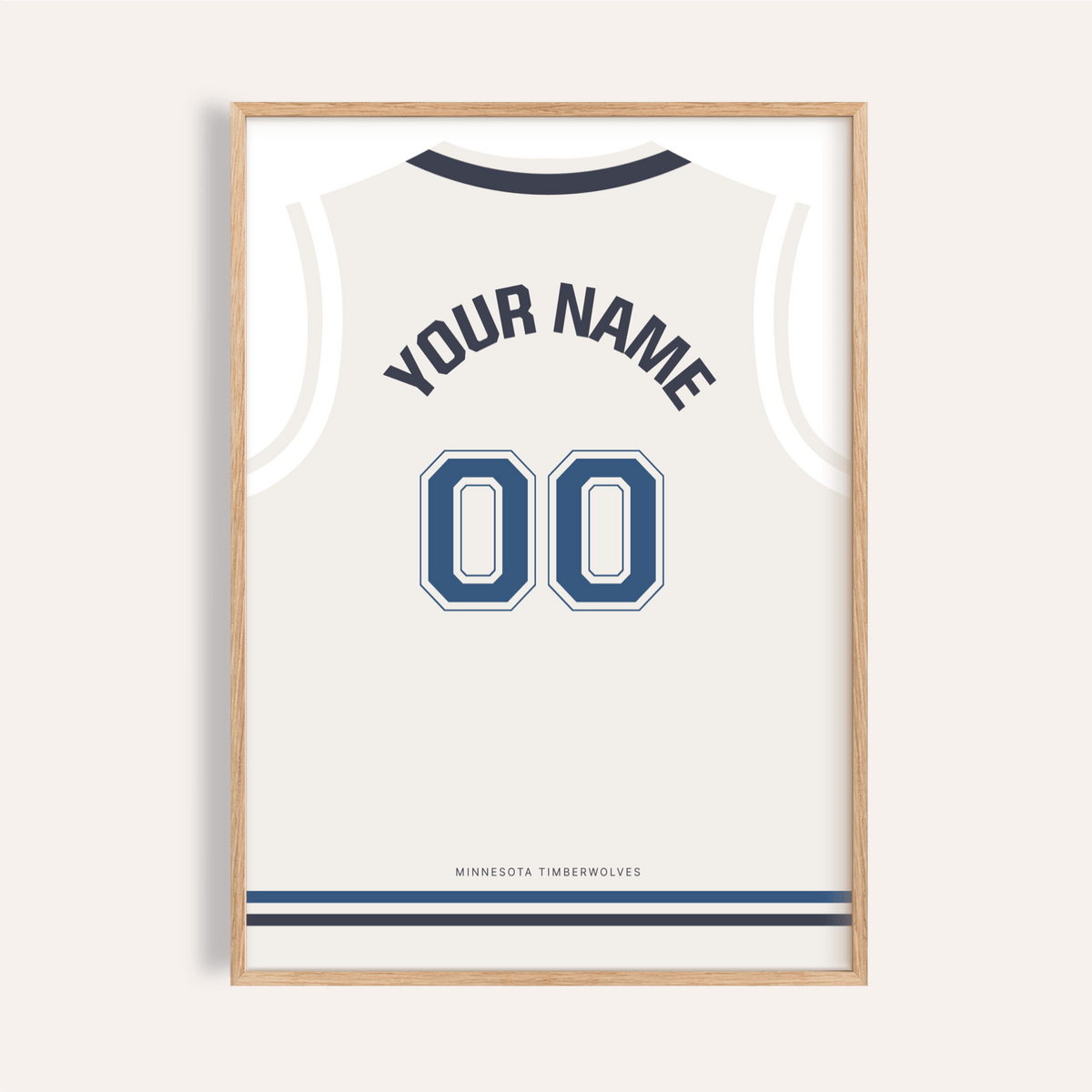 Arched name and 00 number jersey-back poster wall art