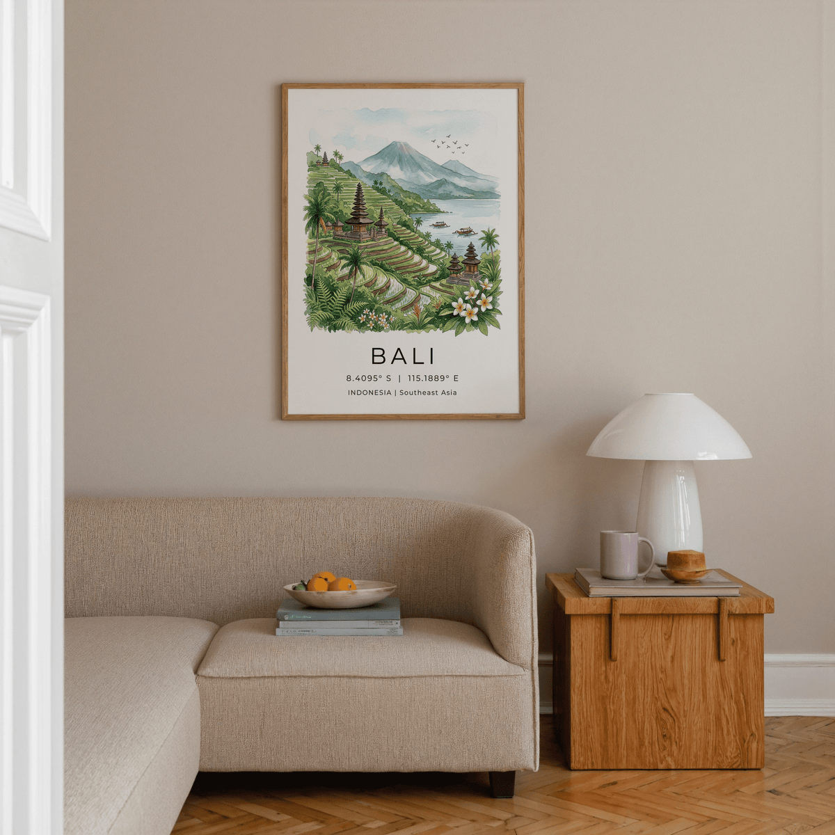 Detailed view of plumeria flowers and tropical leaves at poster bottom edge