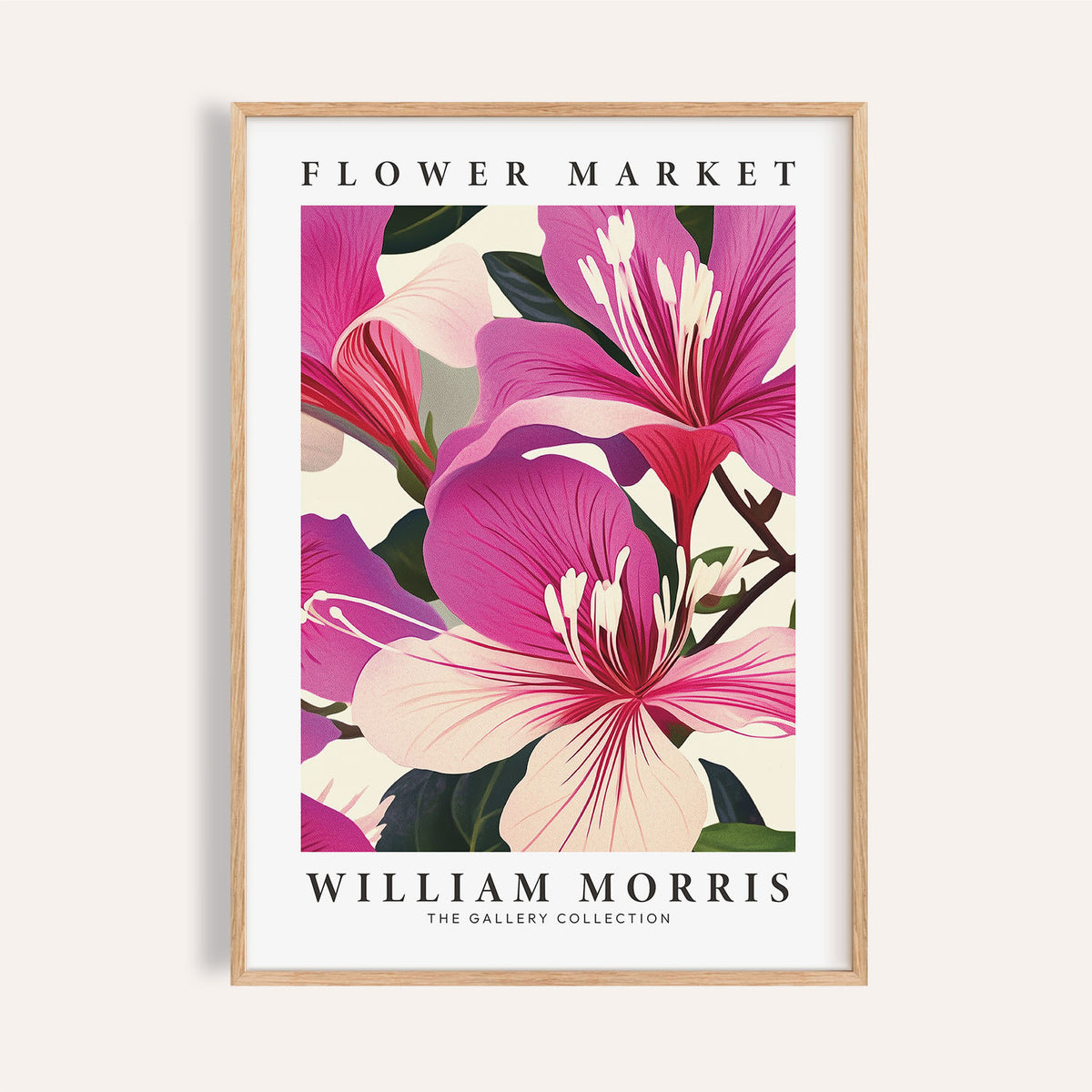 Pink floral prints featuring William Morris botanical design