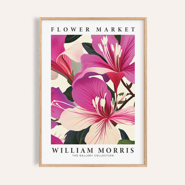 Pink floral prints featuring William Morris botanical design