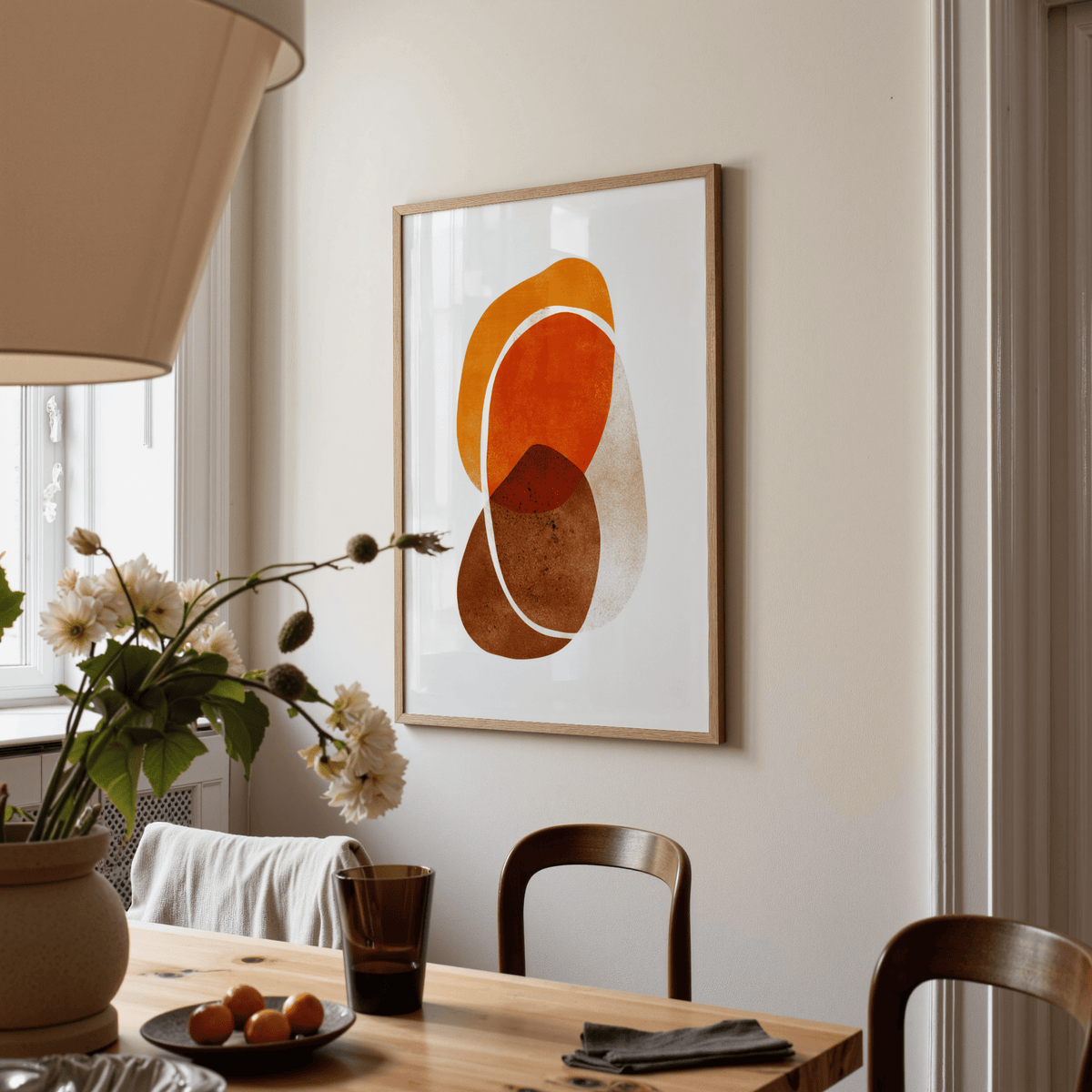 Contemporary artwork with stacked geometric blocks and airy layout