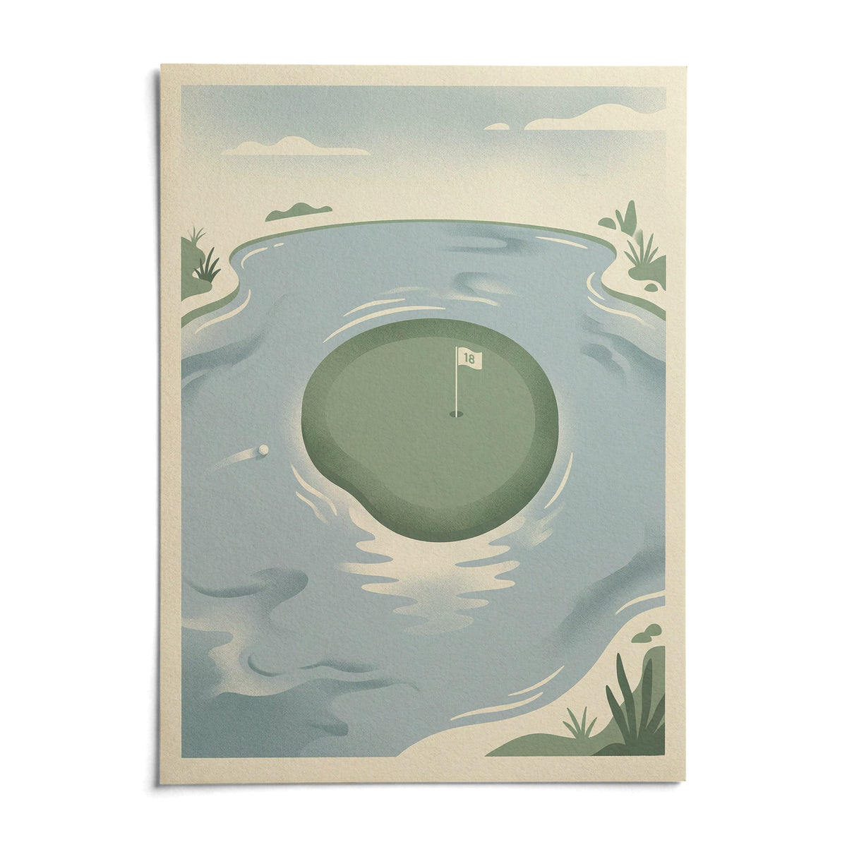 18th Hole Wall Art, shown as an unframed paper print on a plain white background