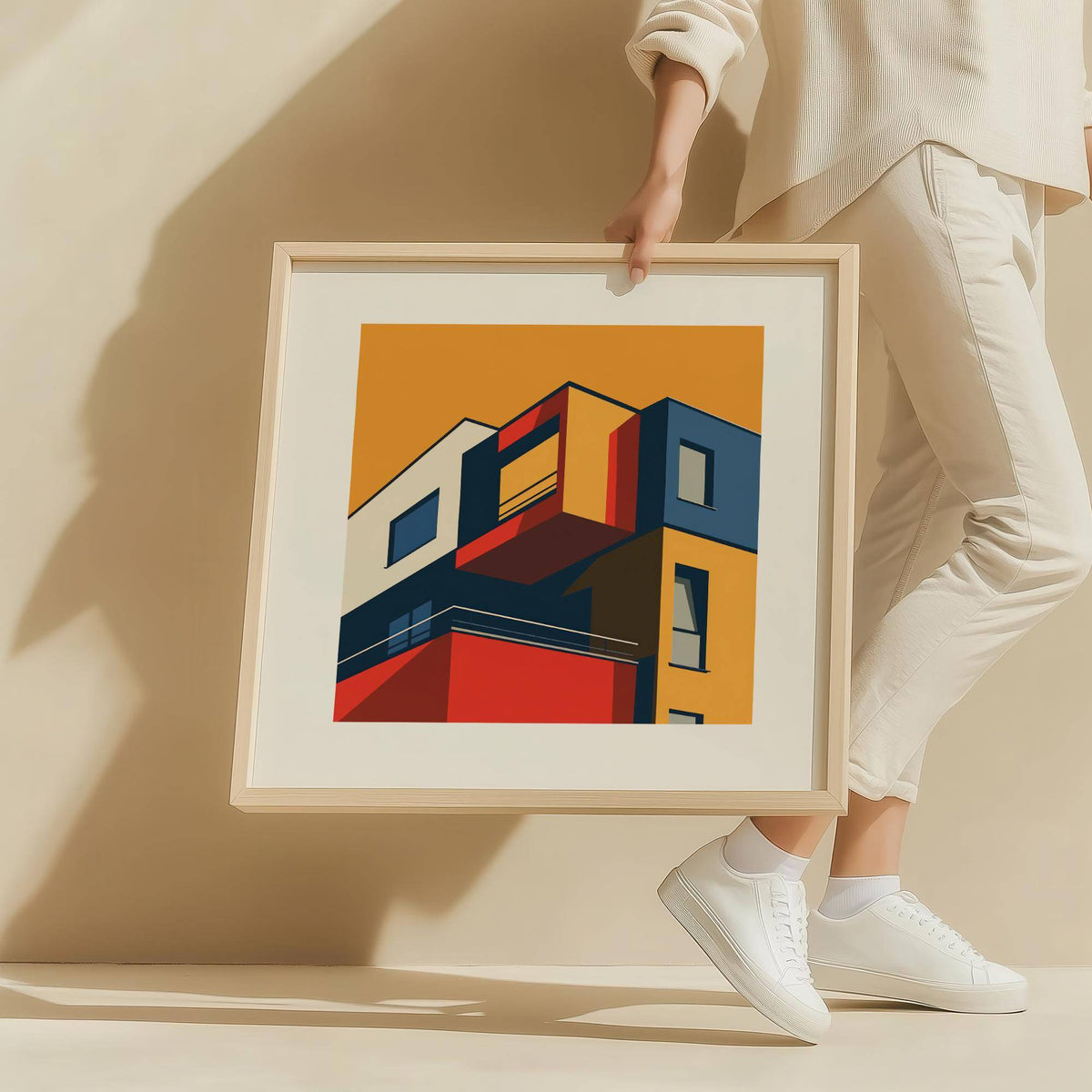 Dynamic geometric posters for office space used in contemporary studios