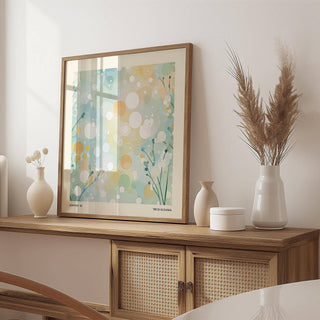 Geometric pastel sitting room wall art for minimalist living room walls