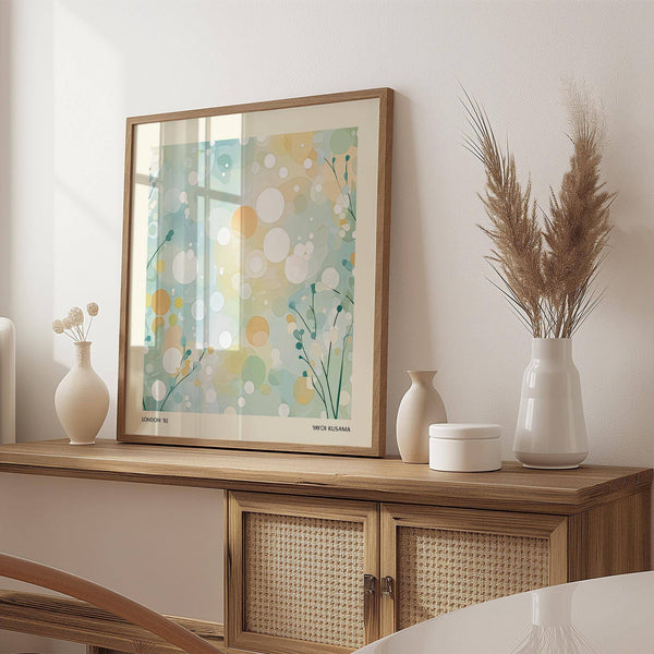 Geometric pastel sitting room wall art for minimalist living room walls