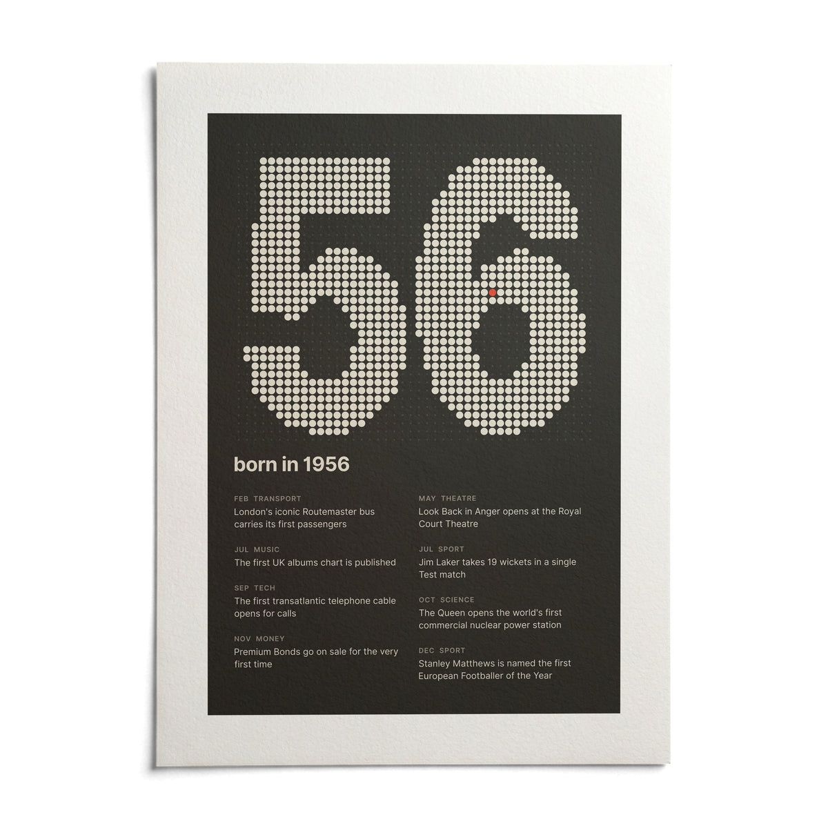 1956 Halftone Print, shown as an unframed paper print on a plain white background