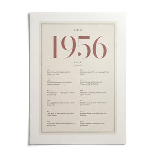 1956 Pink Birthday Print, shown as an unframed paper print on a plain white background