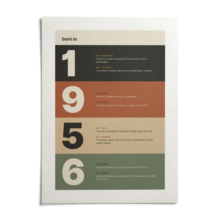 1956 Typography Print, shown as an unframed paper print on a plain white background