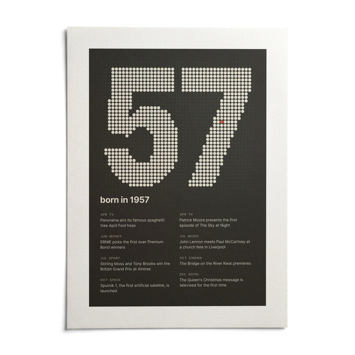 1957 Halftone Print, shown as an unframed paper print on a plain white background