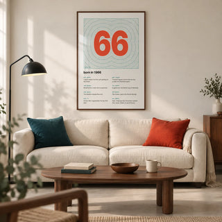 1966 Contour Map Print, framed on the wall of a modern living room in a UK townhouse with warm white walls
