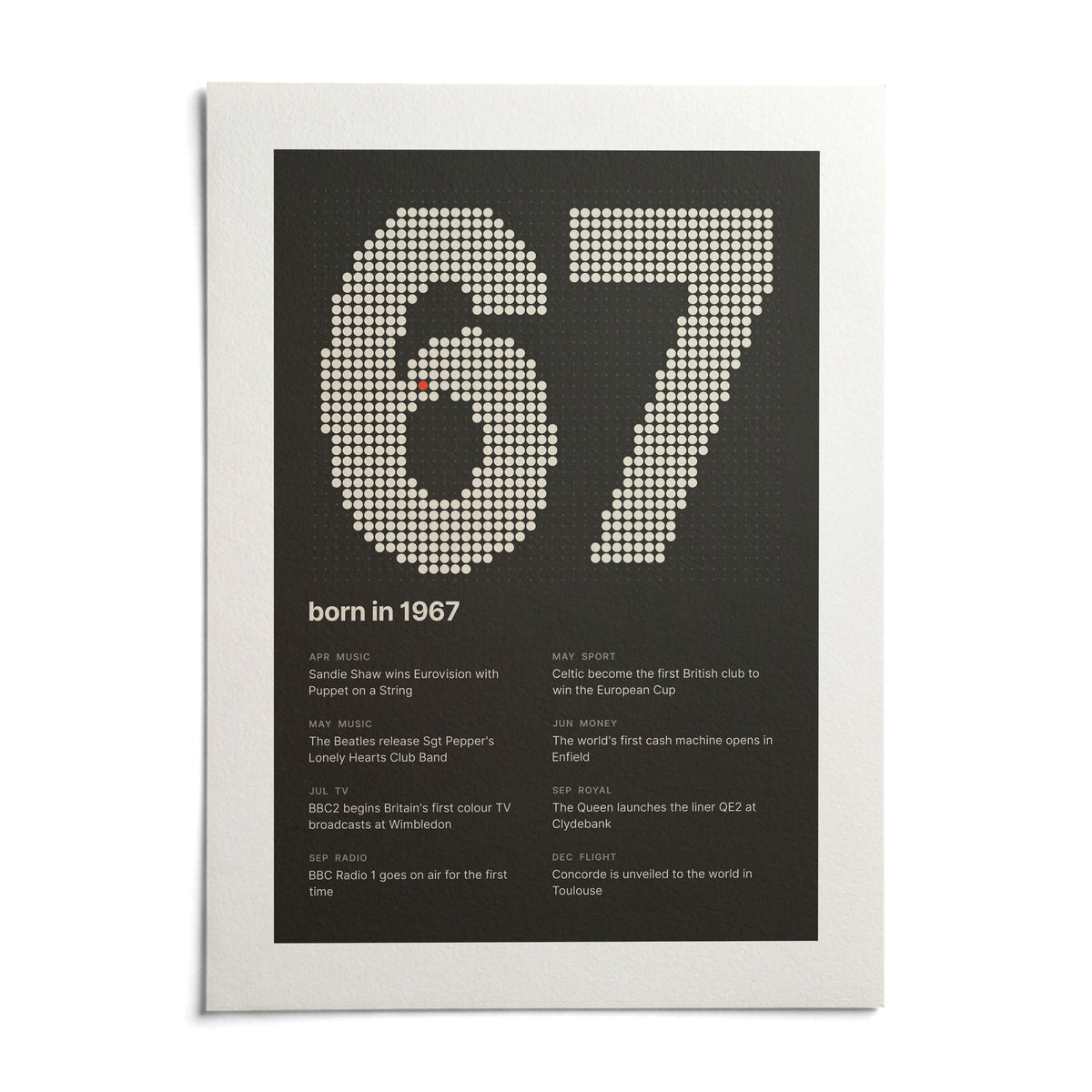 1967 Halftone Print, shown as an unframed paper print on a plain white background