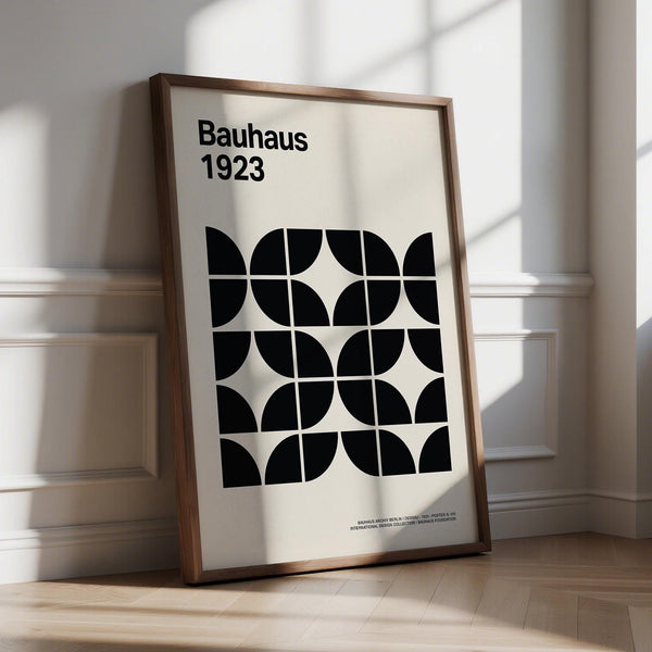 Pictures for Home Office showing black Bauhaus pattern on cream background.
