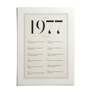 1977 Birthday Print, shown as an unframed paper print on a plain white background
