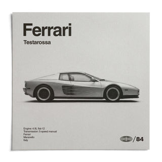 1980s Supercar Poster, shown as an unframed paper print on a plain white background
